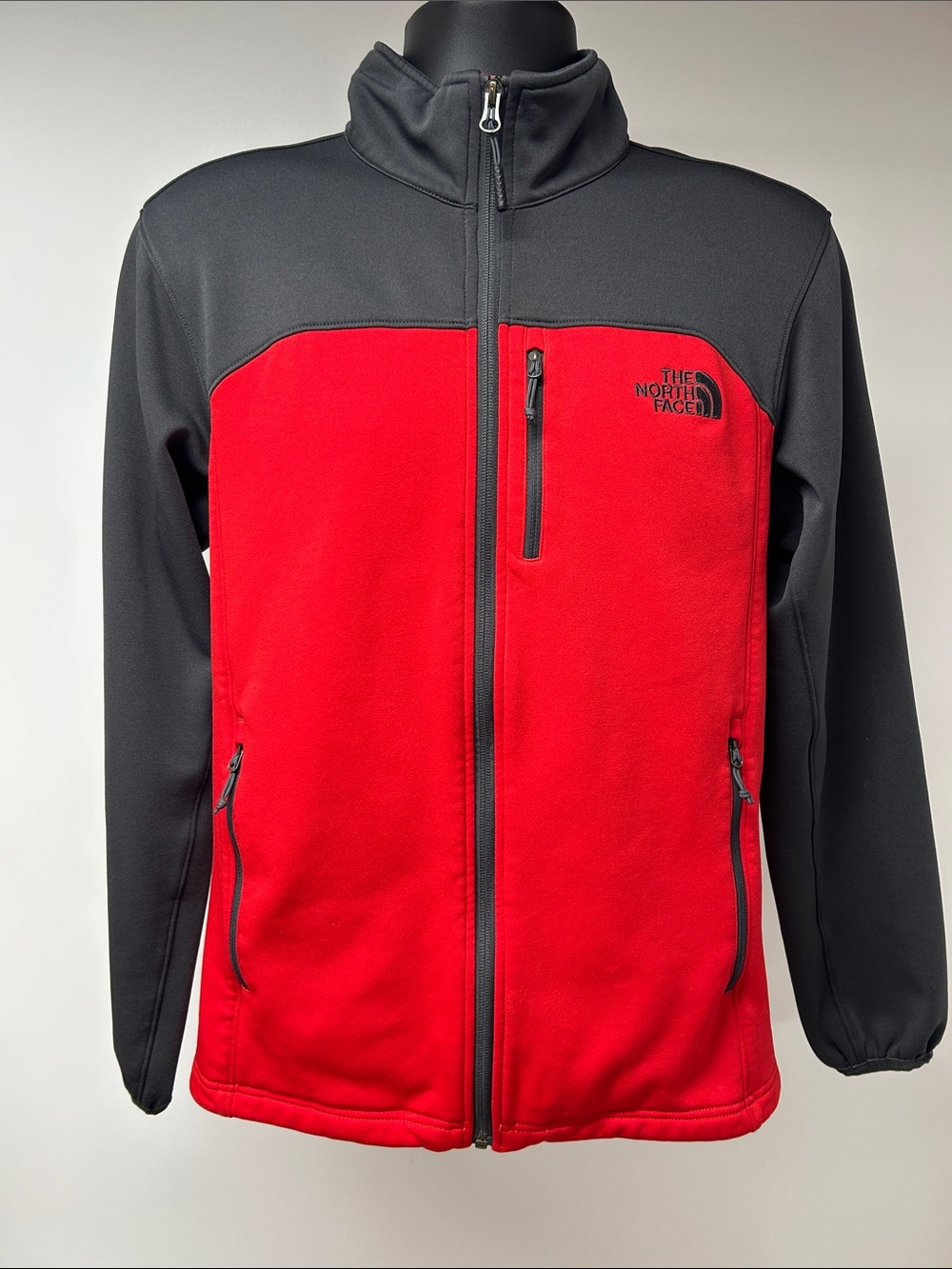 The North Face Red and Black Full-Zip Performance Fleece Jacket